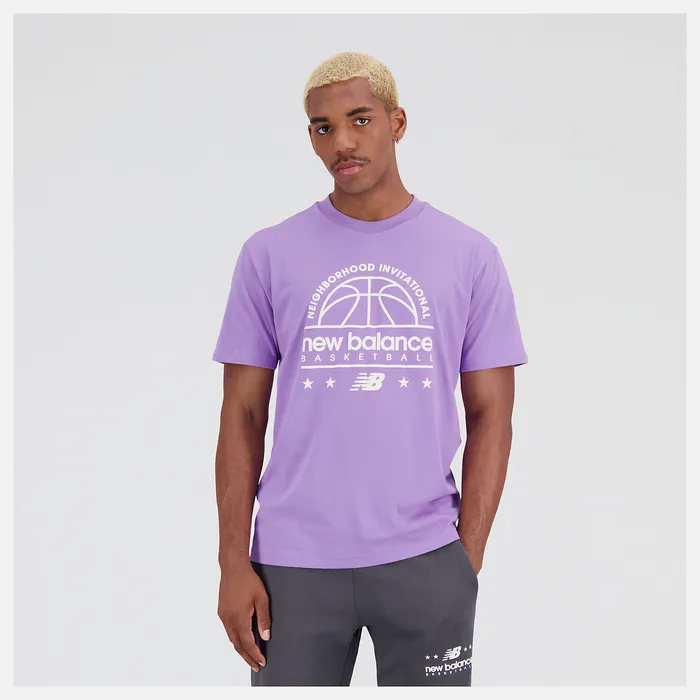 New Balance Hoops Cotton Jersey Short Sleeve Tshirt TWILIGHT Men Shirts