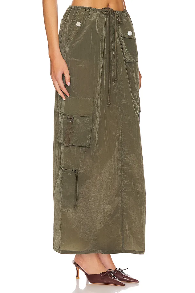 Noah Maxi Skirt Olive Green Women Lovers and Friends Skirts