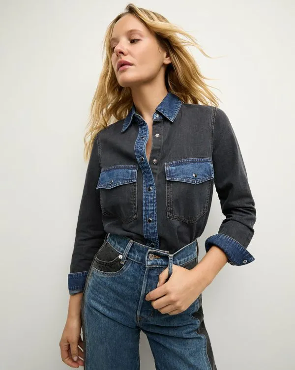 Noah Shirt Colorblock Blue Star Colorblock Women Veronica Beard Tops