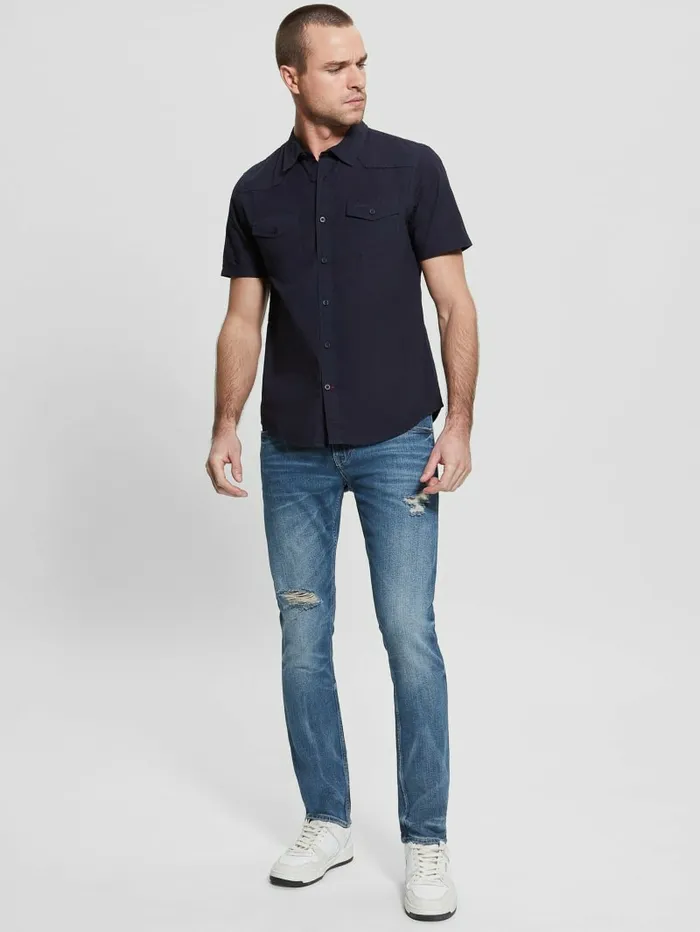 Nottingham Shirt Bleu lgant Shirts GUESS Men Nottingham Shirt Bleu lgant Shirts GUESS Men
