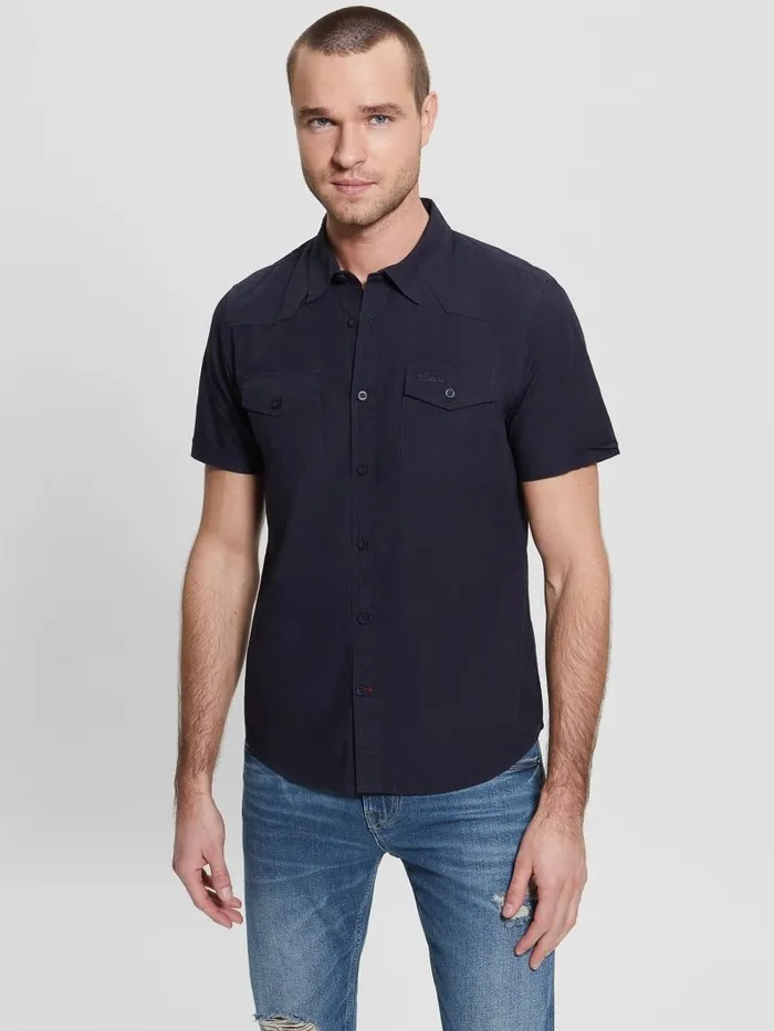 Nottingham Shirt Bleu lgant Shirts GUESS Men Nottingham Shirt Bleu lgant Shirts GUESS Men