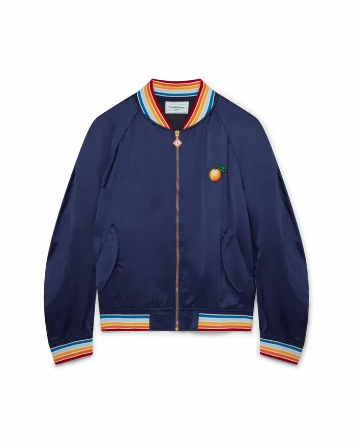 Outerwear Men Casablanca Paris Navy Casa Talisman Satin Souvenir Jacket