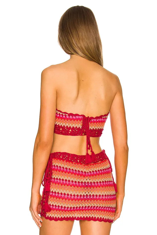 Over The Rainbow Crop Raspberry Multi Women Lovers and Friends Tops Over The Rainbow Crop Raspberry Multi Women Lovers and Friends Tops