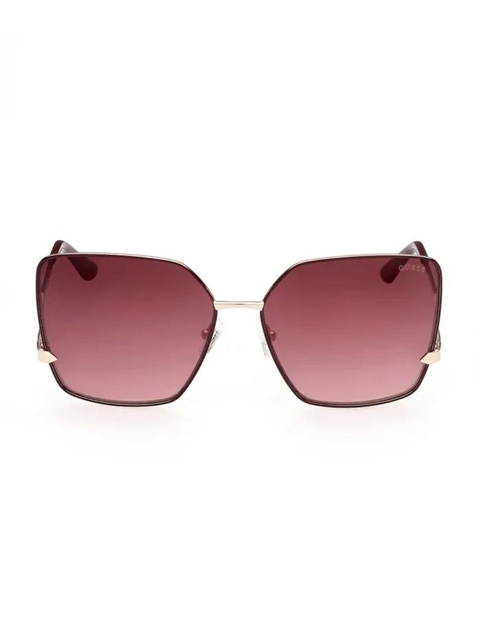 Oversized Square Zigzag Sunglasses Gold Sunglasses GUESS Women