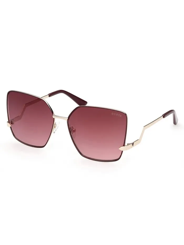Oversized Square Zigzag Sunglasses Gold Sunglasses GUESS Women Oversized Square Zigzag Sunglasses Gold Sunglasses GUESS Women