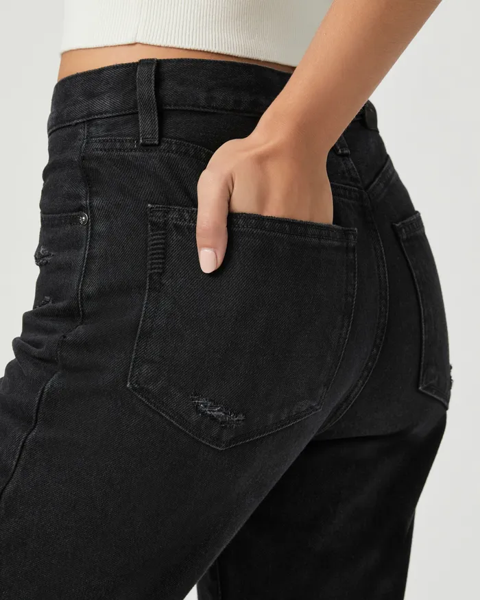 PAIGE Denim Women Billy Crop Straight Jean 8211 Dark Dawn Distressed