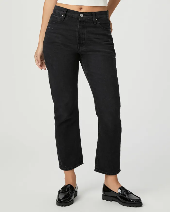 PAIGE Denim Women Billy Crop Straight Jean 8211 Dark Dawn Distressed