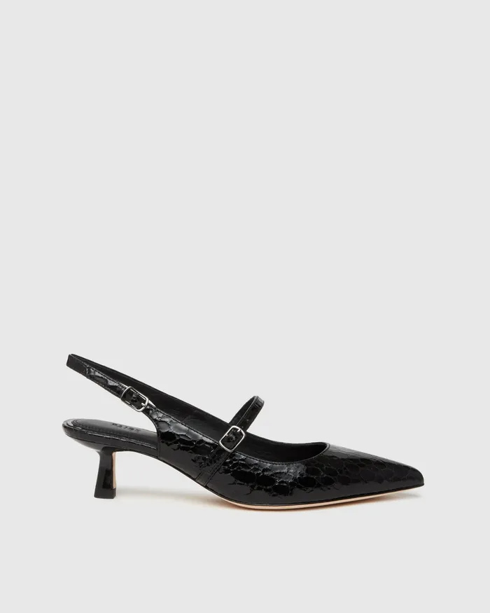 PAIGE Heels and Wedges Women Maggie Pump 8211 Black Croc Leather