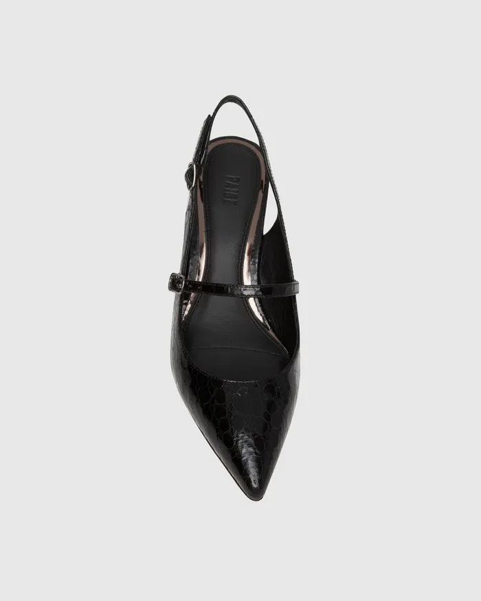 PAIGE Heels and Wedges Women Maggie Pump 8211 Black Croc Leather PAIGE Heels and Wedges Women Maggie Pump 8211 Black Croc Leather