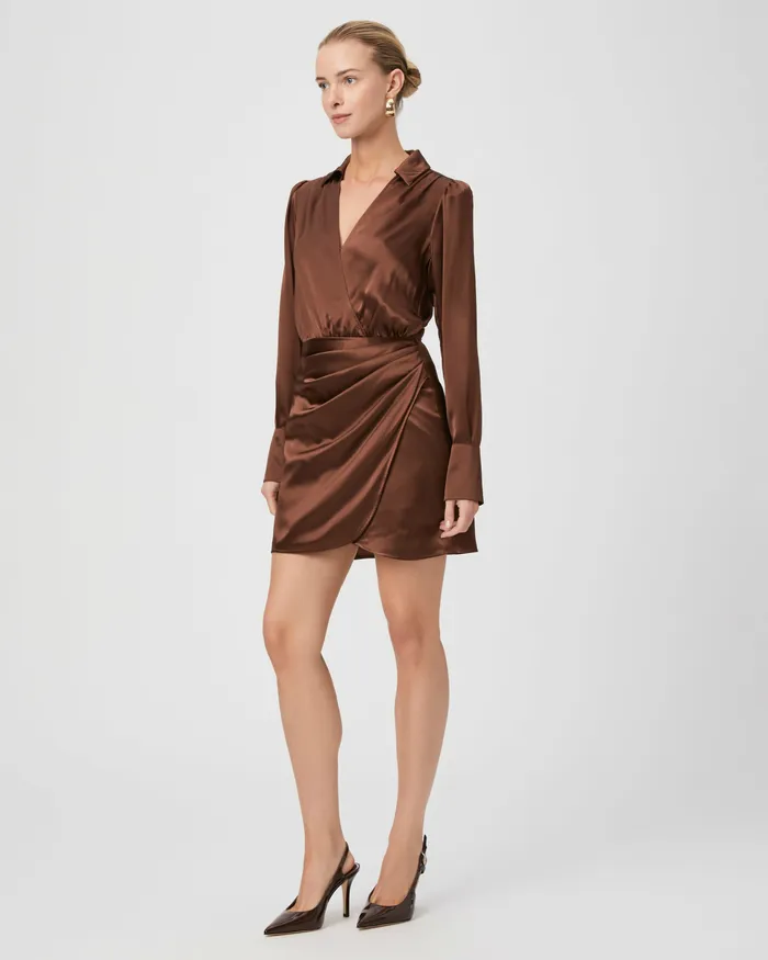 PAIGE Nyla Dress 8211 Landslide Silk Satin Women Dresses PAIGE Nyla Dress 8211 Landslide Silk Satin Women Dresses