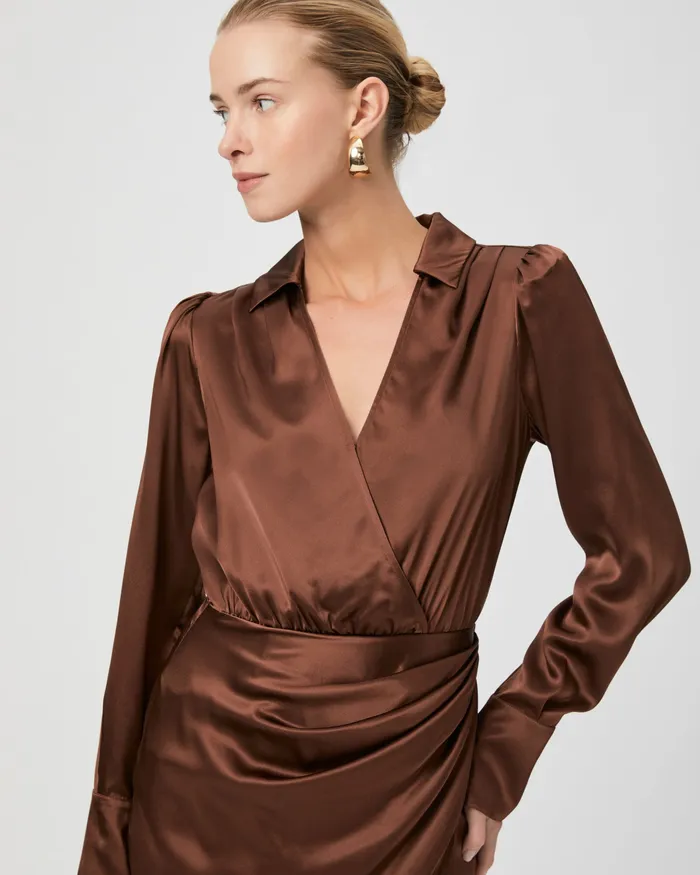 PAIGE Nyla Dress 8211 Landslide Silk Satin Women Dresses PAIGE Nyla Dress 8211 Landslide Silk Satin Women Dresses