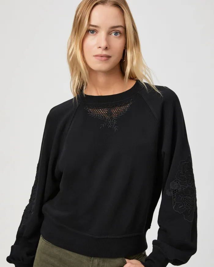 PAIGE Yolanthe Sweatshirt 8211 Black Women Sweaters and Sweatshirts