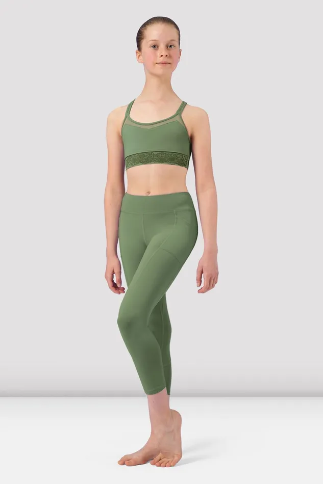 Pants and Leggings Girls Nadia Panelled Leggings Sage Bloch Children