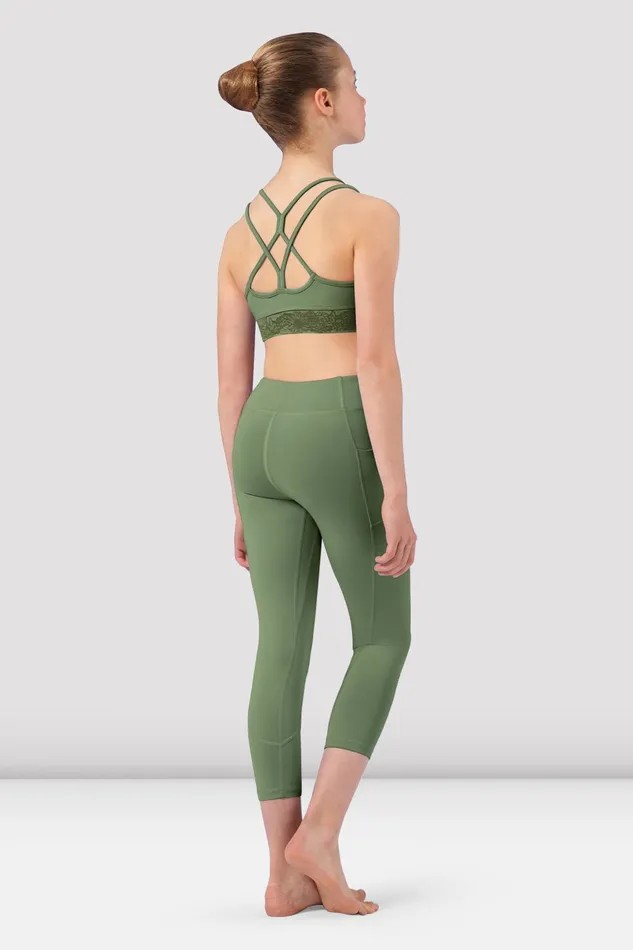 Pants and Leggings Girls Nadia Panelled Leggings Sage Bloch Children