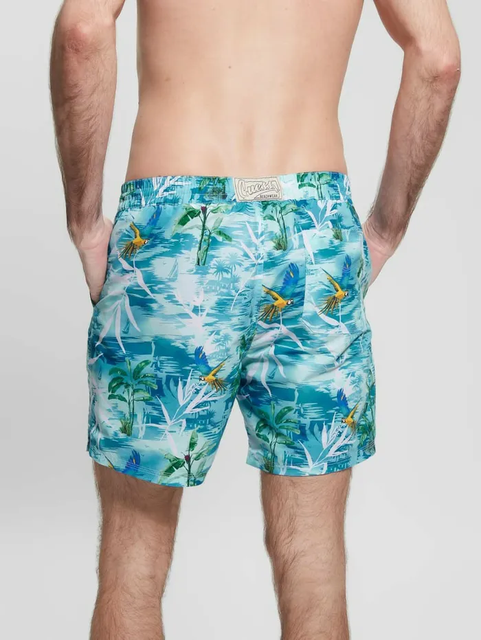 Pants and Shorts GUESS Men Medium Hawaii Swim Trunks Foliage Island Blue Pants and Shorts GUESS Men Medium Hawaii Swim Trunks Foliage Island Blue