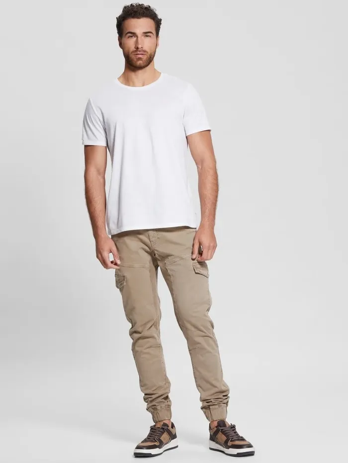 Pants and Shorts New Kombat Tapered Twill Pants Hashes Brown GUESS Men