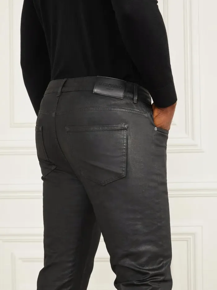 Pants and Shorts Orlando Jeans Black Leather Effect GUESS Men Pants and Shorts Orlando Jeans Black Leather Effect GUESS Men