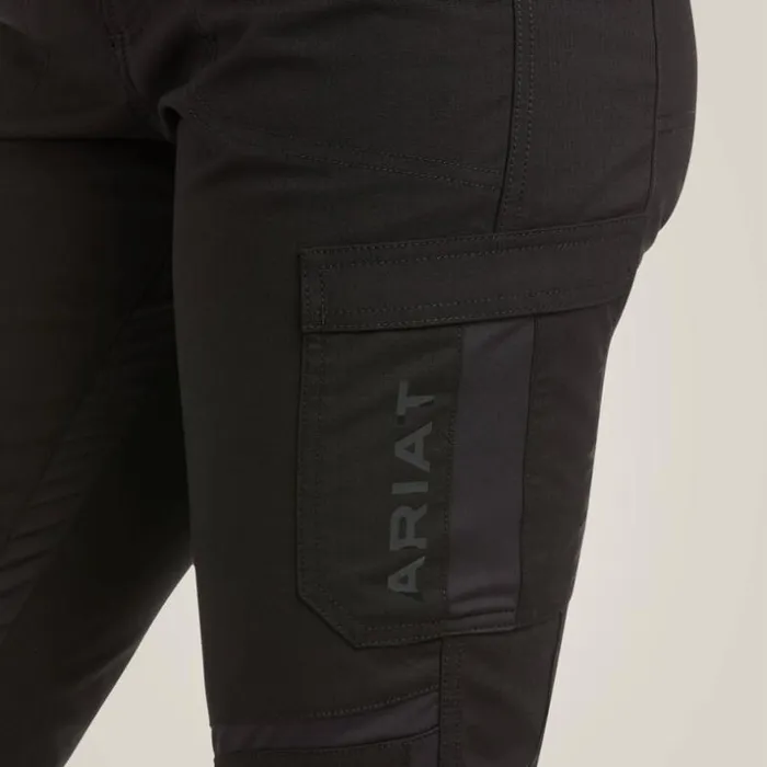 Pants and Shorts Women Ariat Rebar DuraStretch Ripstop Cargo Straight Leg Pant Black