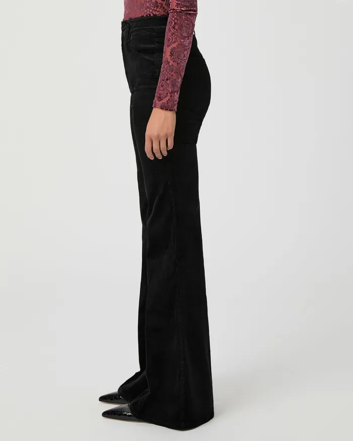 Pants Women PAIGE Charlie Flare Pant 8211 Black Corduroy