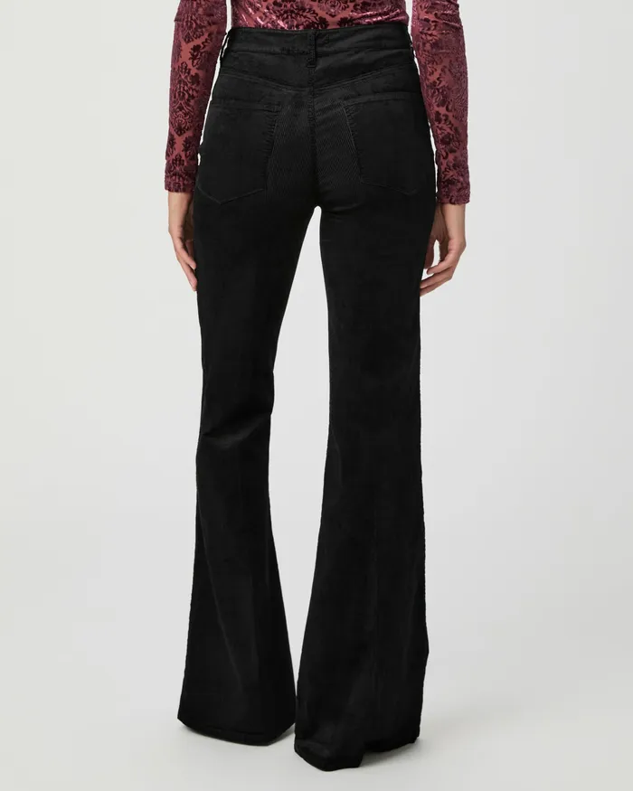 Pants Women PAIGE Charlie Flare Pant 8211 Black Corduroy