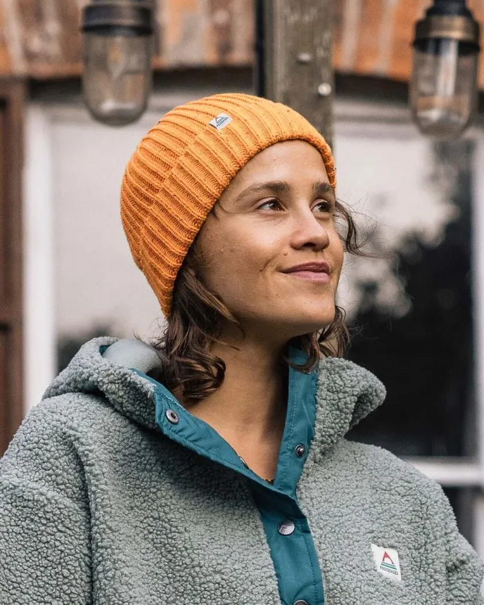 Passenger Beanies Fisherman 20 Recycled Cotton Beanie Apricot Apricot 8211 WomenMen