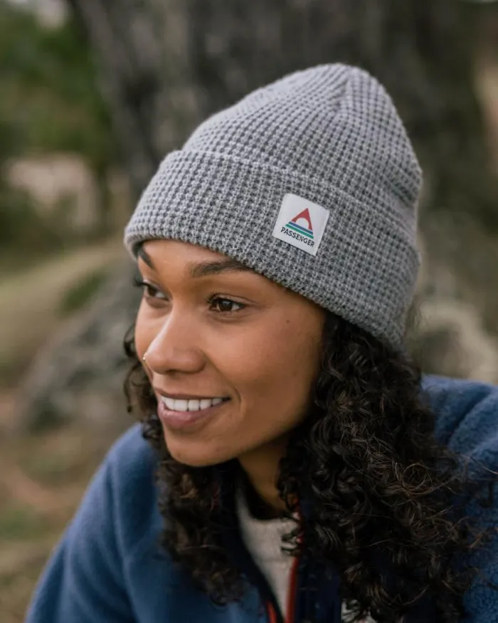 Passenger Beanies Moss Double Layer Recycled Waffle Beanie Grey Marl Grey Marl 8211 WomenMen