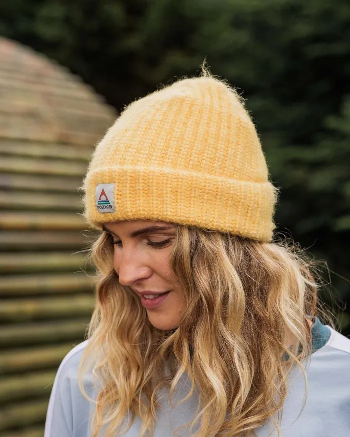Passenger Beanies Redwood Fleece Lined Recycled Beanie Ochre Yellow Ochre Yellow 8211 WomenMen