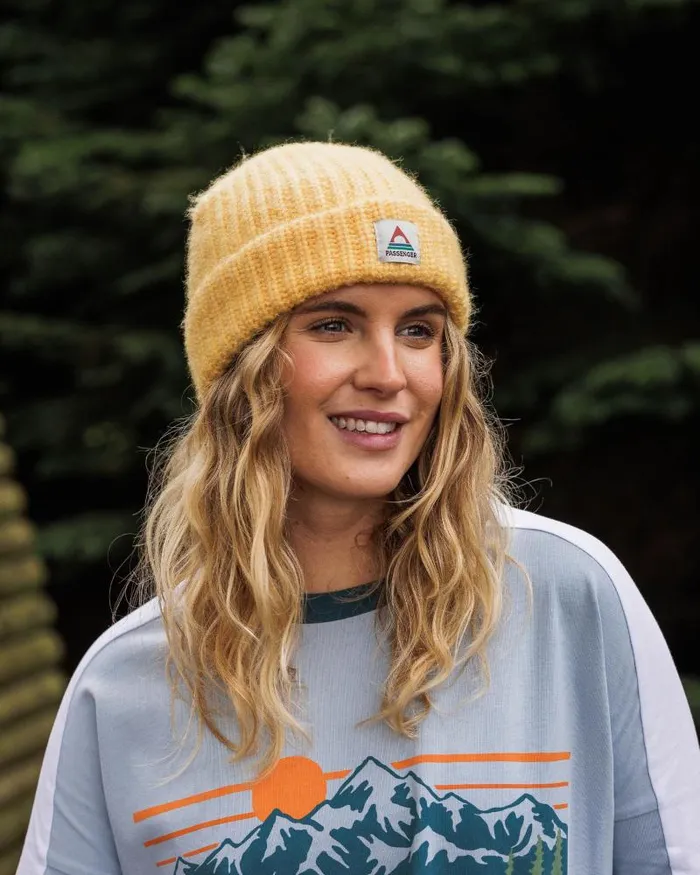Passenger Beanies Redwood Fleece Lined Recycled Beanie Ochre Yellow Ochre Yellow 8211 WomenMen