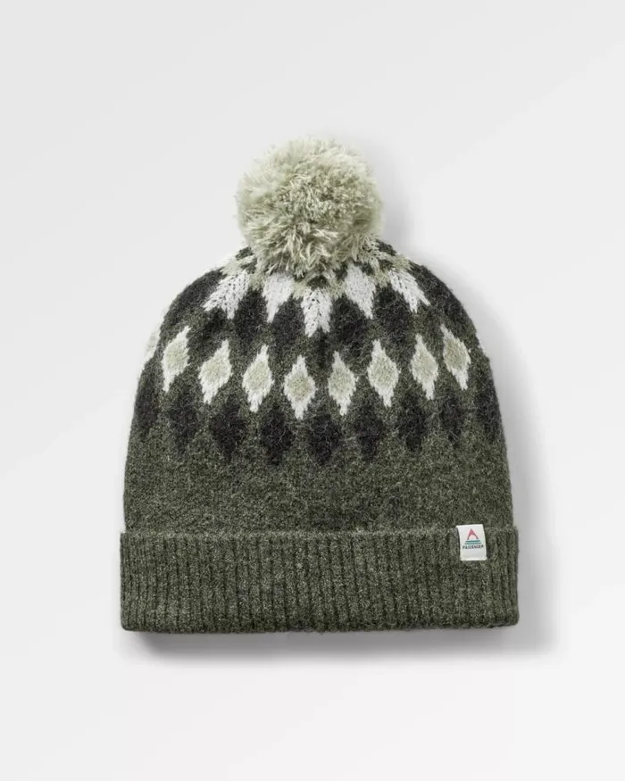 Passenger Beanies Snowdrop Recycled Bobble Hat Khaki Khaki 8211 WomenMen