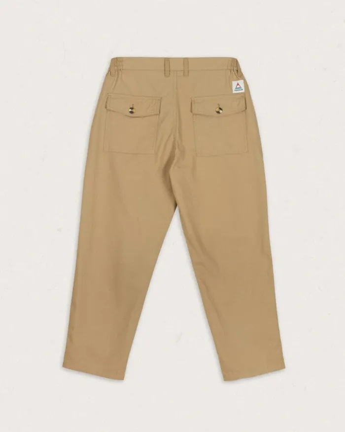 Passenger Bottoms Timeless Organic Cotton Crop Trouser Biscuit Biscuit 8211 Men