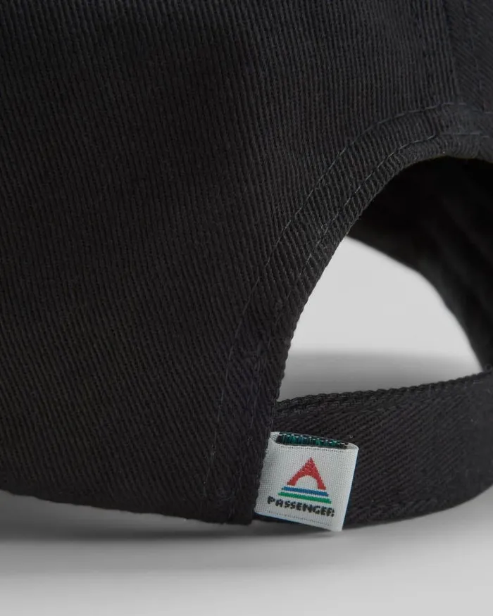Passenger Caps and Hats Classic Recycled Cotton 6 Panel Cap Black Black 8211 WomenMen