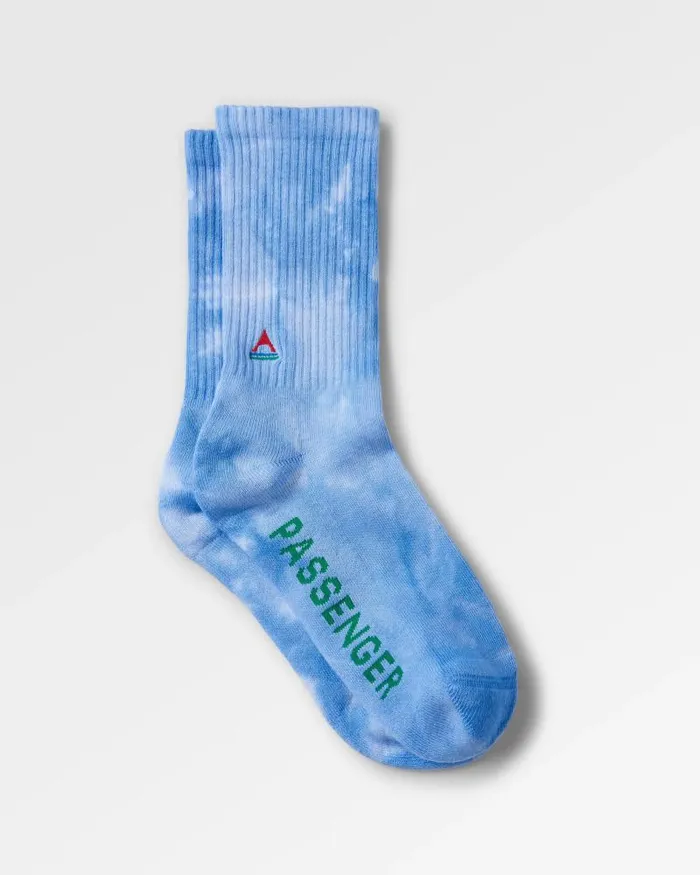 Passenger Socks Organic Midweight Crew Socks Tie Dye Cornflower Tie Dye Cornflower 8211 Women