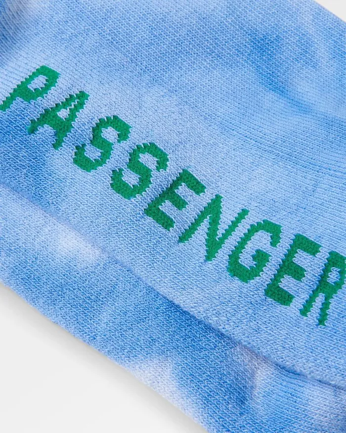 Passenger Socks Organic Midweight Crew Socks Tie Dye Cornflower Tie Dye Cornflower 8211 Women