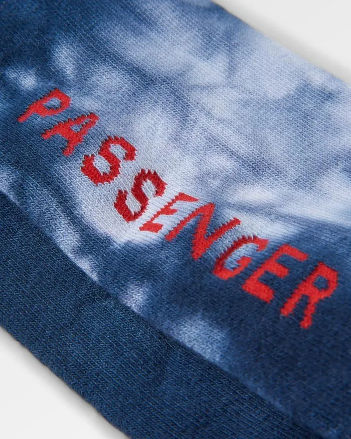 Passenger Socks Organic Midweight Crew Socks Tie Dye Deep Navy Tie Dye Deep Navy 8211 Men