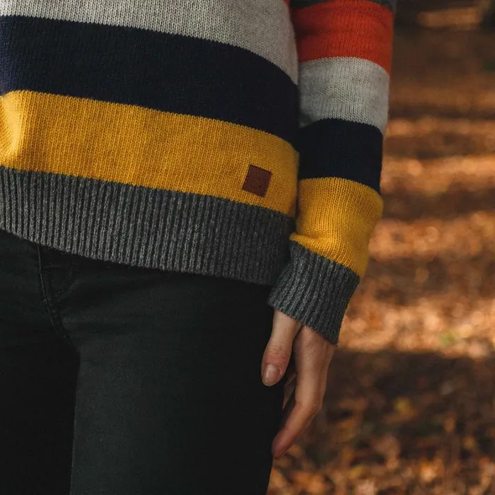 Passenger Tops Bay Knitted Jumper Charcoal Stripe Charcoal Stripe 8211 Women
