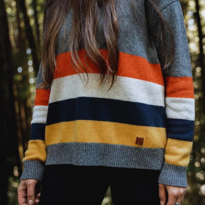 Passenger Tops Bay Knitted Jumper Charcoal Stripe Charcoal Stripe 8211 Women