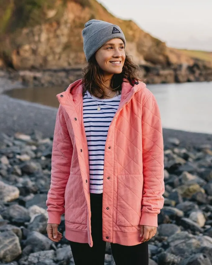 Passenger Tops Clementine Recycled Quilted Popper Up Hoodie Shell Pink Shell Pink 8211 Women Passenger Tops Clementine Recycled Quilted Popper Up Hoodie Shell Pink Shell Pink 8211 Women