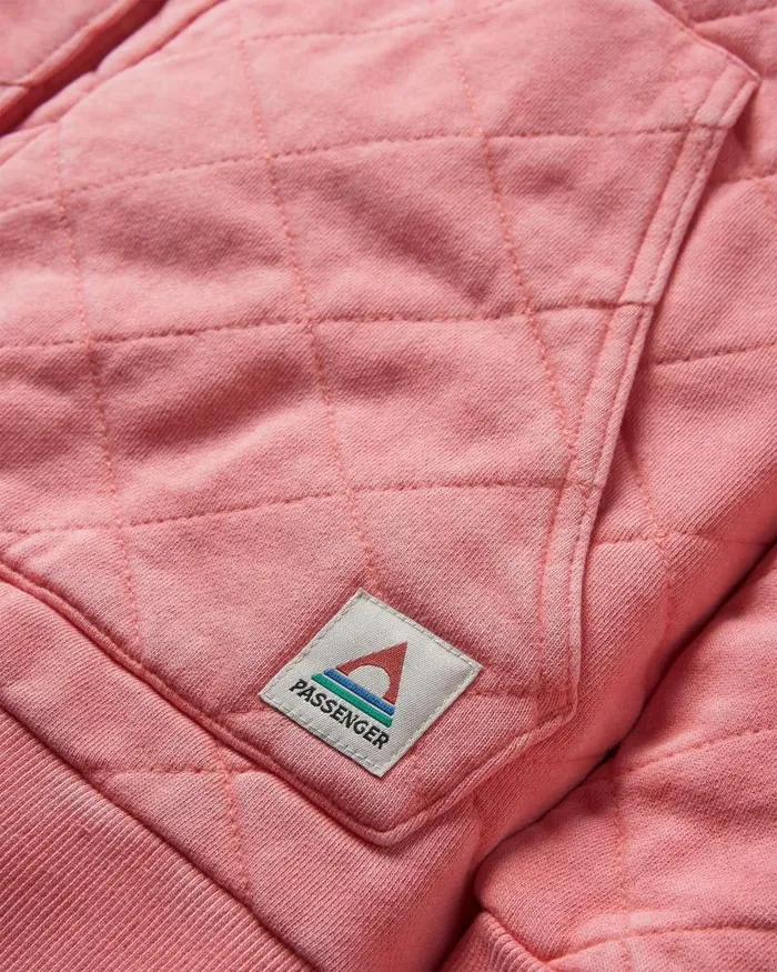 Passenger Tops Clementine Recycled Quilted Popper Up Hoodie Shell Pink Shell Pink 8211 Women