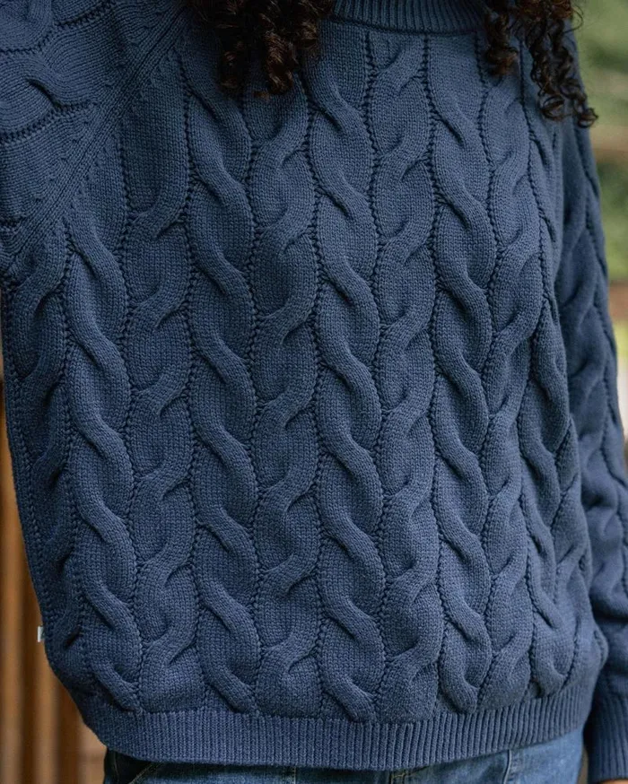 Passenger Tops Comfort Stripe Organic Knitted Jumper Dark Denim Dark Denim 8211 Women