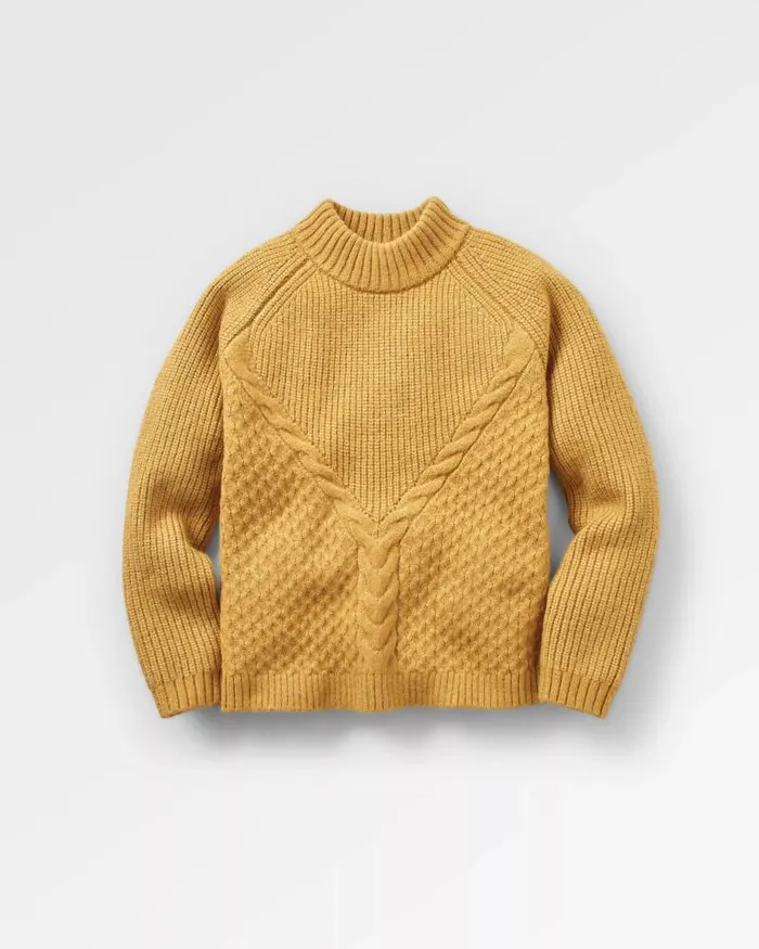 Passenger Tops Cozy Cable Recycled Knitted Jumper Mustard Gold Mustard Gold 8211 Women