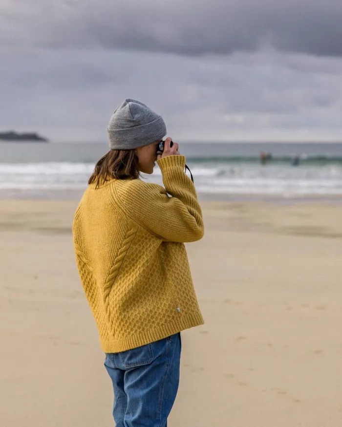 Passenger Tops Cozy Cable Recycled Knitted Jumper Mustard Gold Mustard Gold 8211 Women