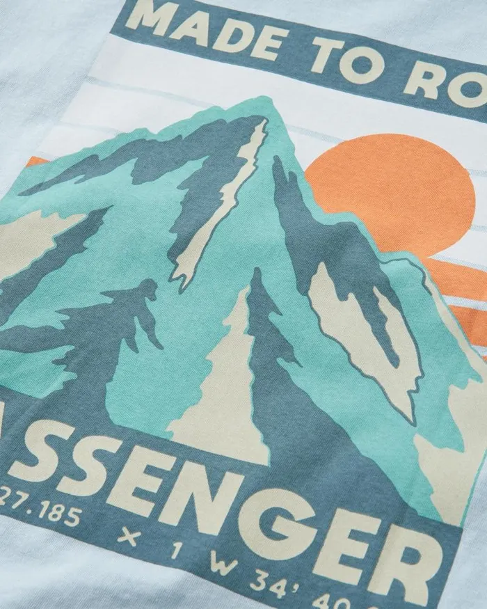 Passenger Tops Distance Recycled Relaxed Fit TShirt Blue Fog Blue Fog 8211 Men