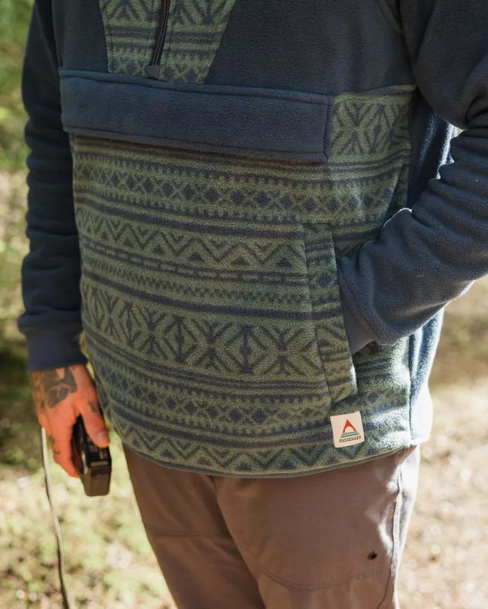 Passenger Tops Edge Hooded 12 Zip Polar Fleece Nordic Geo Deep Ocean Nordic Geo Deep Ocean 8211 Men