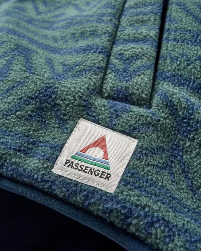 Passenger Tops Edge Hooded 12 Zip Polar Fleece Nordic Geo Deep Ocean Nordic Geo Deep Ocean 8211 Men