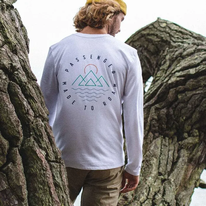 Passenger Tops Escapism Recycled LS TShirt White White 8211 Men