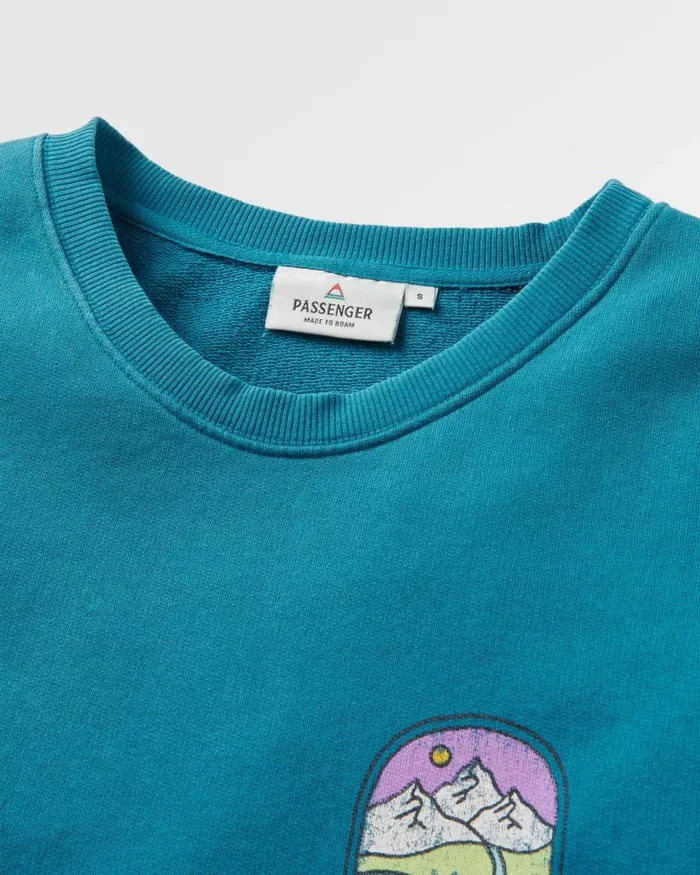 Passenger Tops Friday Collective Recycled Cotton Oversized Sweatshirt Blue Coral Blue Coral 8211 Women