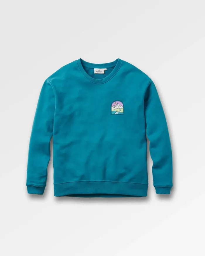Passenger Tops Friday Collective Recycled Cotton Oversized Sweatshirt Blue Coral Blue Coral 8211 Women