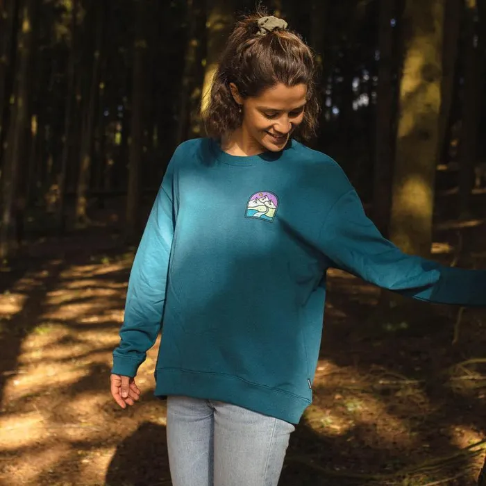 Passenger Tops Friday Collective Recycled Cotton Oversized Sweatshirt Blue Coral Blue Coral 8211 Women