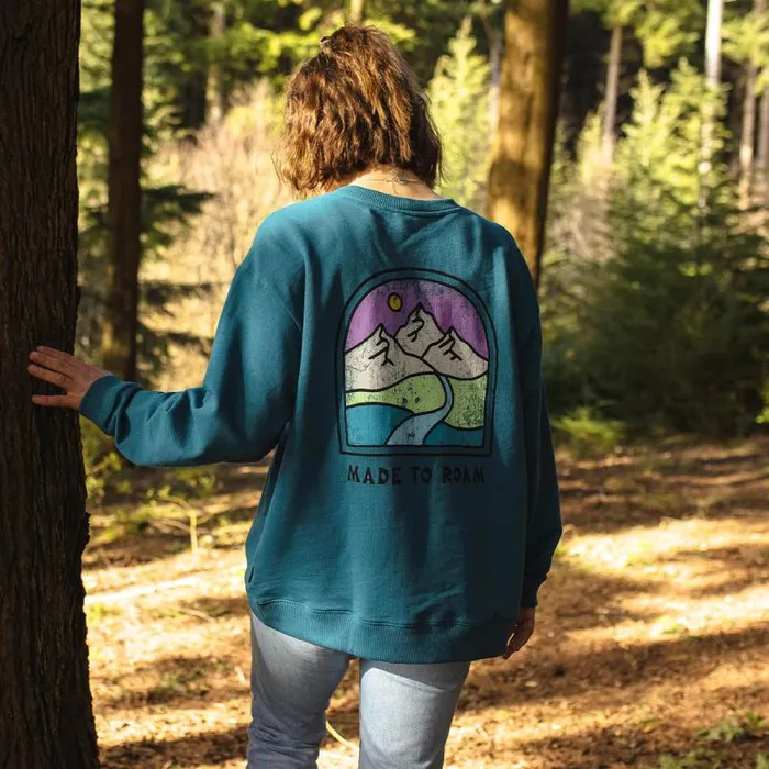 Passenger Tops Friday Collective Recycled Cotton Oversized Sweatshirt Blue Coral Blue Coral 8211 Women