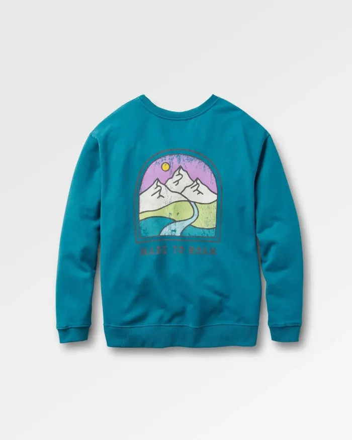 Passenger Tops Friday Collective Recycled Cotton Oversized Sweatshirt Blue Coral Blue Coral 8211 Women